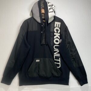 ECKO UNLTD‎ Mens X Large Black Hoodie Defined By Design Graphic Print Casual